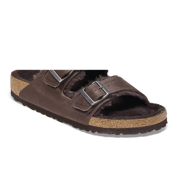 NEW BIRKENSTOCK women's arizona shearling sandal in habana